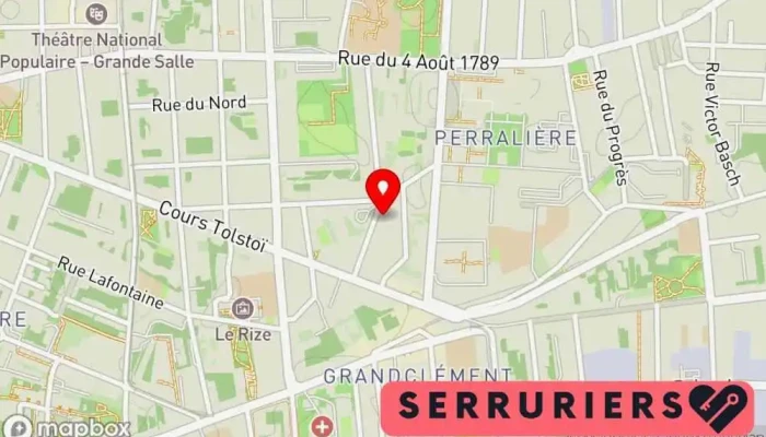 SOS Serrurier Villeurbanne Gratte Ciel Charpennes Cusset Charmettes Totem Tarifs Pas Cher Fd Door Carte - Villeurbanne