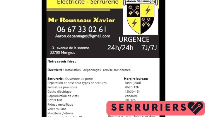 Aaron Depannages Electricite Serrurerie - 33700 Mérignac