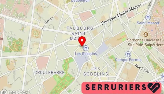 carte de Abbaye Services Picard Serrures Serrurier, Fournisseur de portes, Atelier de métallerie à Paris