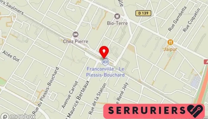 carte de Allo Gkc - Picard Serrures Serrurier, Fournisseur de portes, Service de serrurerie d'urgence, Service de reproduction de clés, Boutique de serrurerie à Franconville