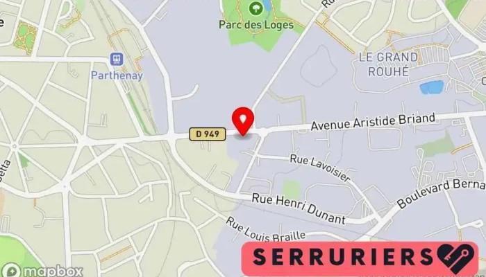 carte de AS Serrurerie Serrurier à Parthenay