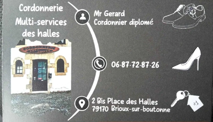 Cordonnerie multi-services des halles - 79170 Brioux-Sur-Boutonne