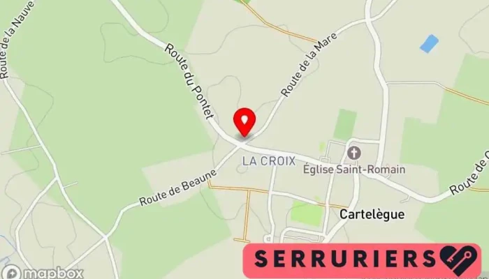 carte de Lozes et Fils Serrurier à Cartelègue