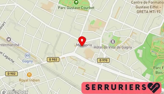 carte de Serrurerie Gagny Sécurité Serrurier, Magasin de rideaux et stores, Fabricant de portes, Installateur de double vitrage, Service de serrurerie d'urgence, Fournisseur de portes de garage, Service de reproduction de clés, Boutique de serrurerie, Atelier de métallerie à Gagny