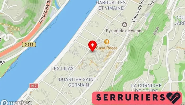 Serrurier Vienne -    Artisans 38 Carte - Vienne